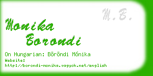 monika borondi business card