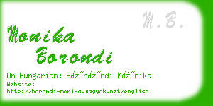 monika borondi business card